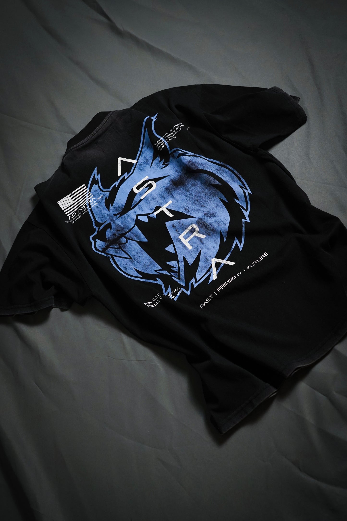 “We Are Infinite” (Premier Vintage) Oversized Cloak (Obsidian/Glacier)