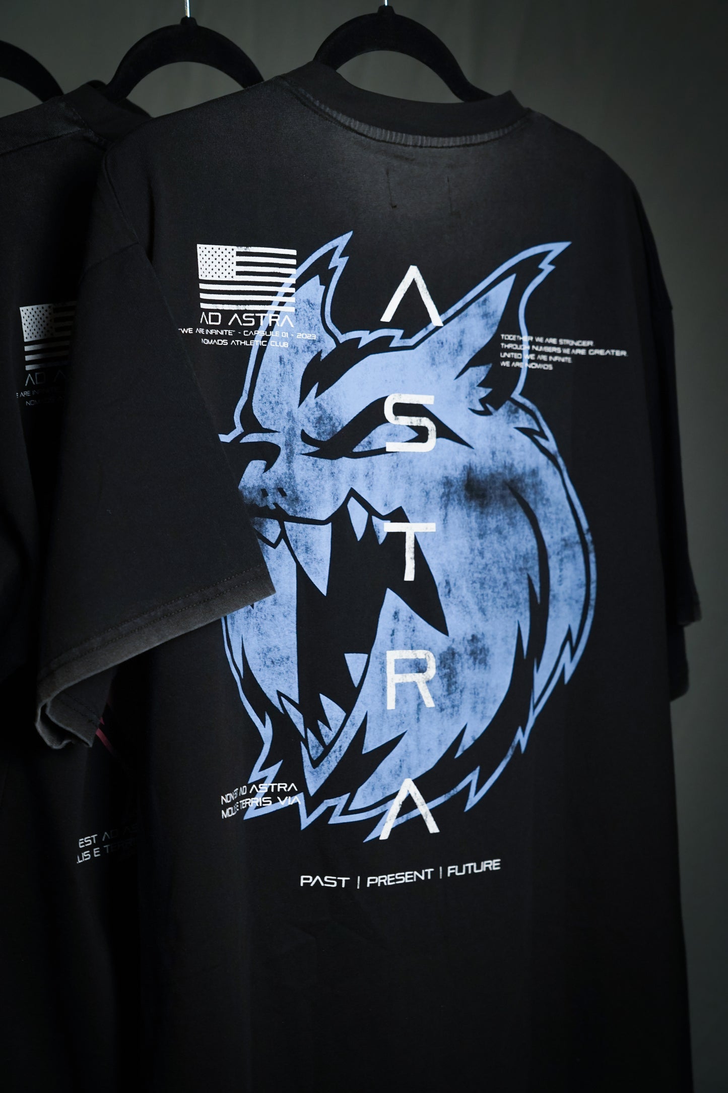 “We Are Infinite” (Premier Vintage) Oversized Cloak (Obsidian/Glacier)