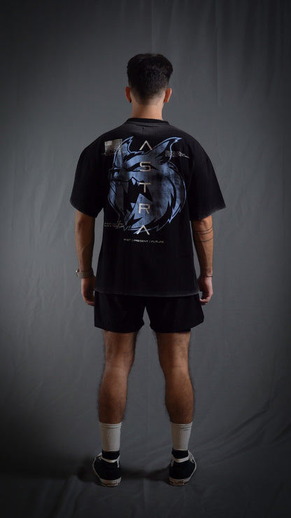 “We Are Infinite” (Premier Vintage) Oversized Cloak (Obsidian/Glacier)