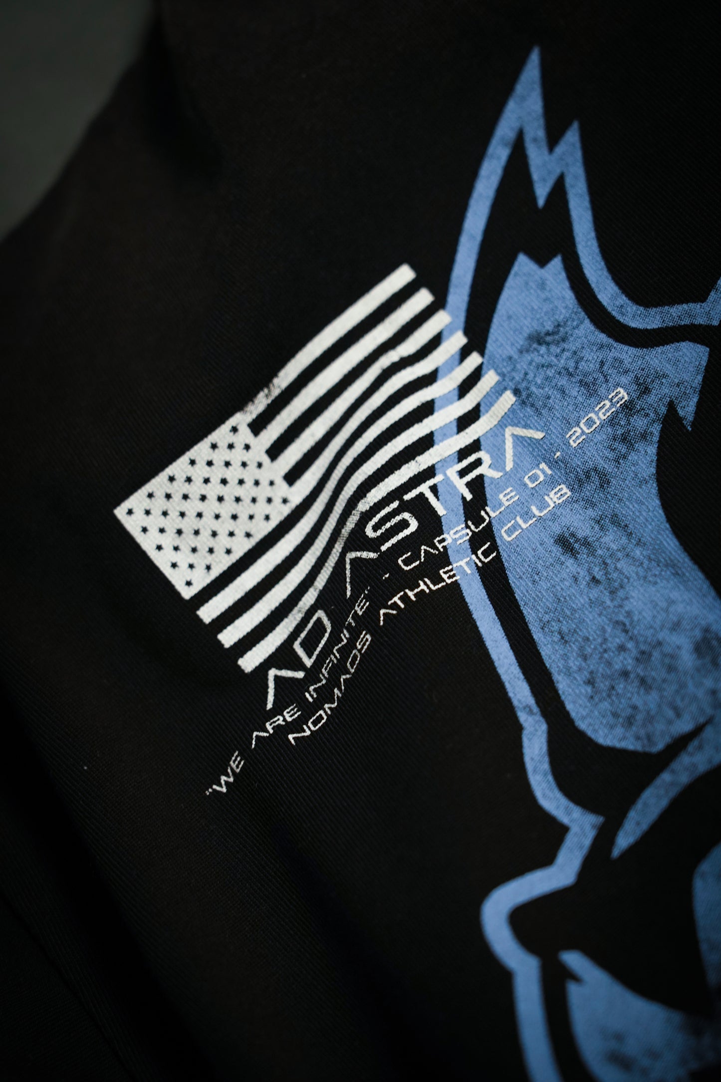 “We Are Infinite” (Premier Vintage) Oversized Cloak (Obsidian/Glacier)