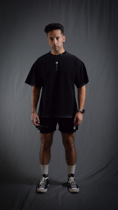 “We Are Infinite” (Premier Vintage) Oversized Cloak (Obsidian/Glacier)